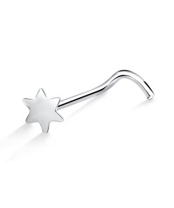 Star Silver Curved Nose Stud NSKB-98